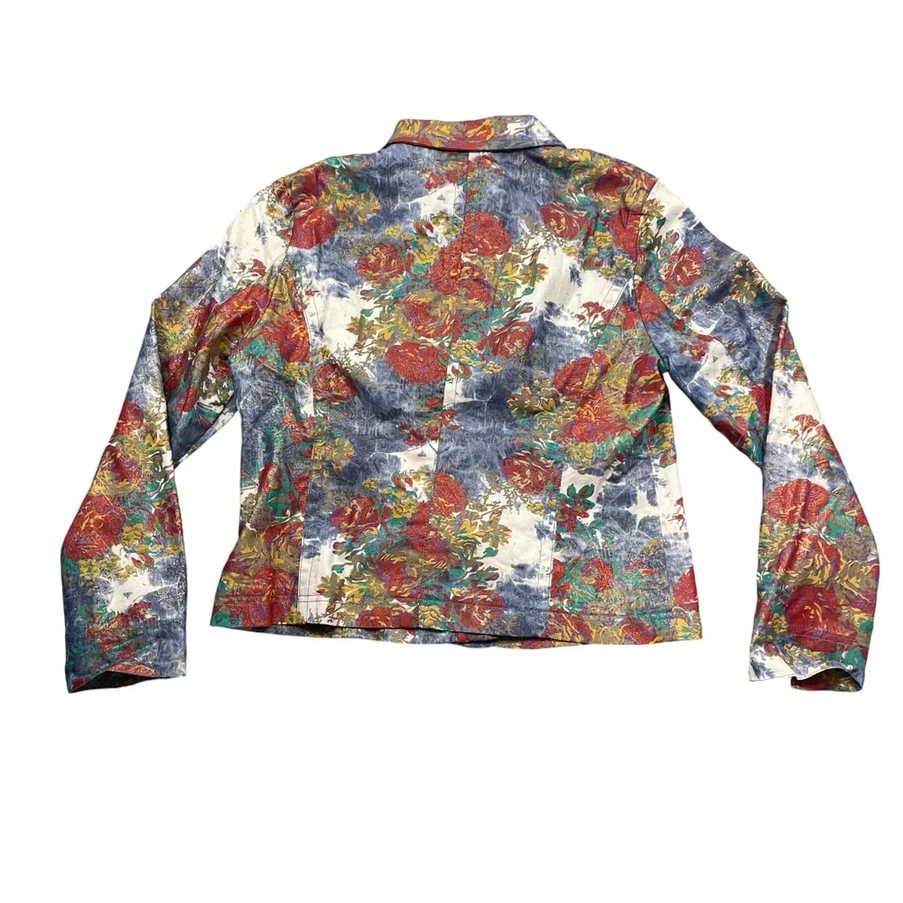 FDJ Jacket Large Button Blazer Tapestry Design Long Sleeve Collar‎